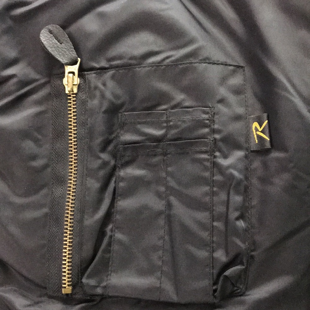 Ultra Force MA-1 Men’s Black/Orange Reversible Bomber Flyer Jacket Medium - Picture 6 of 9